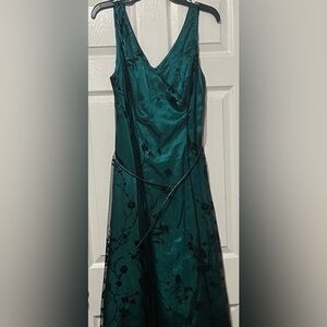 Teal and Black Floral Dress